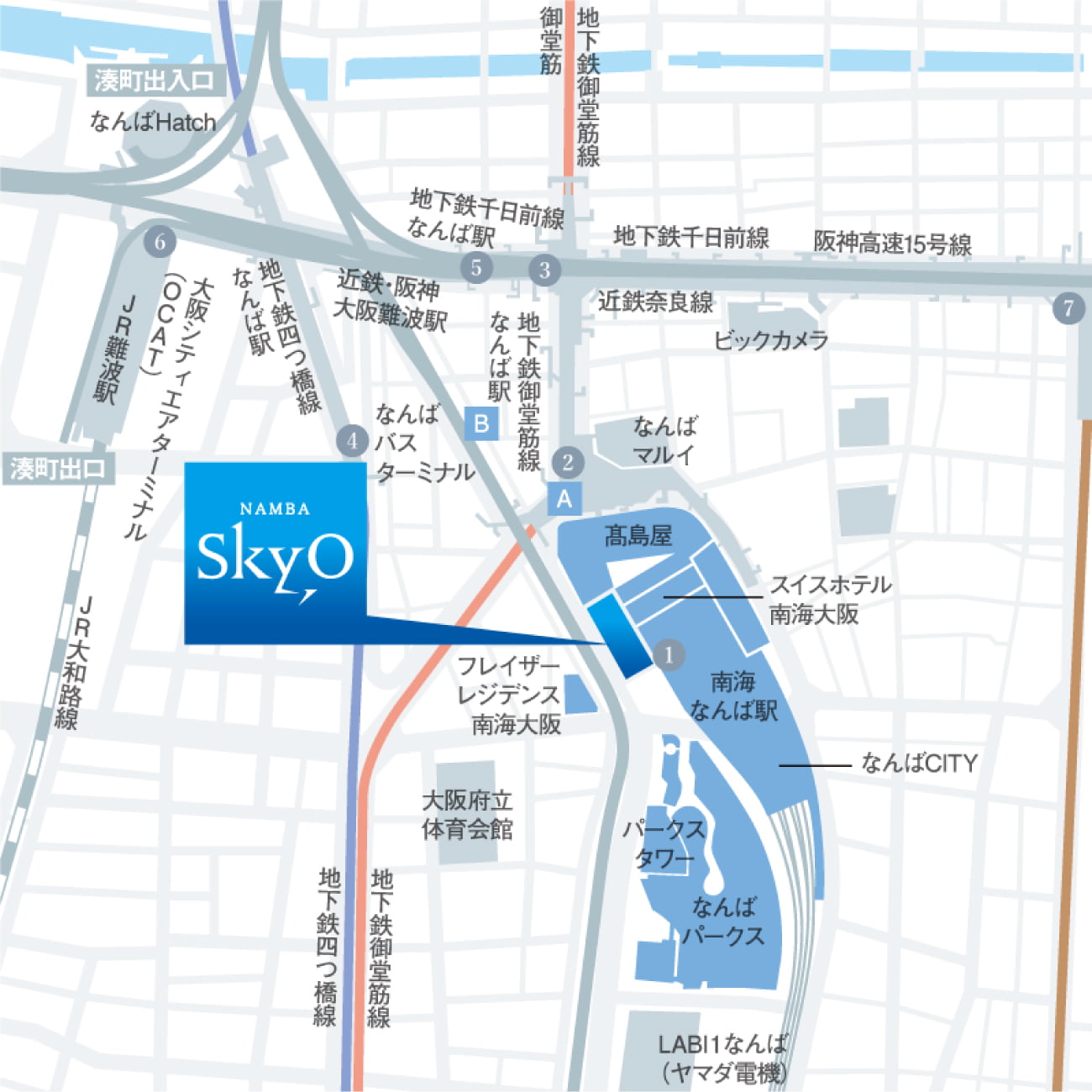 電車でのアクセス地図